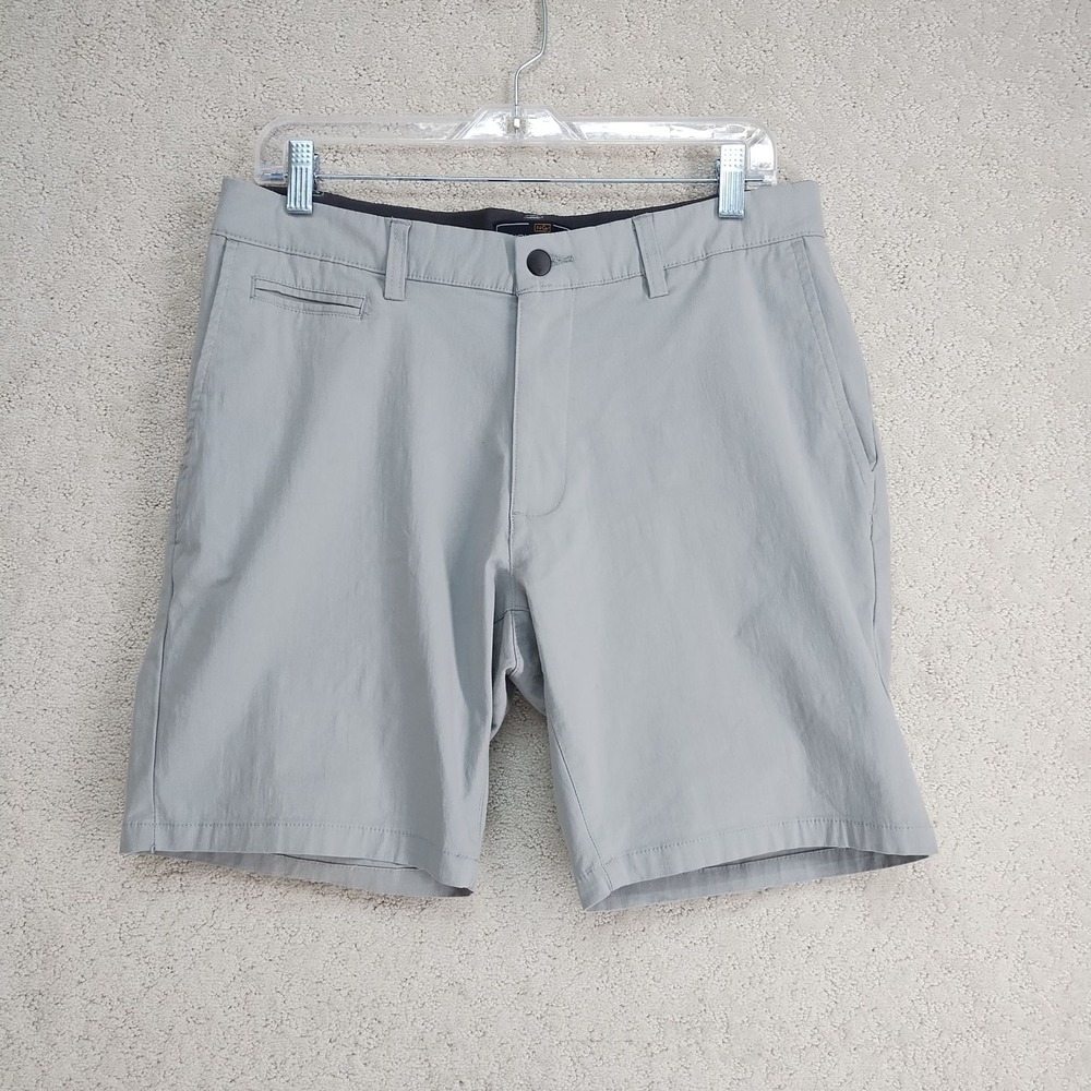 Nickel & Iron Shorts Mens 32 Stretch Lightweight Gray Casual Chino Welt Back